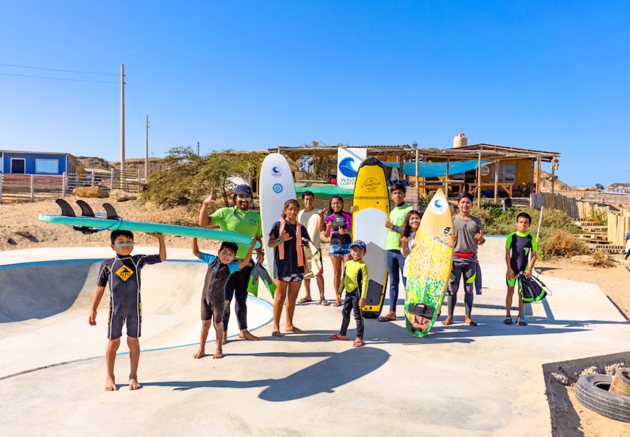 Surf, sport and education with the local children of Lobitos